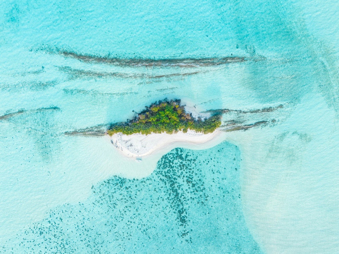 Maldives atoll aerial view